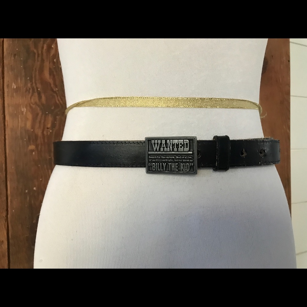 Vintage Billy The Kid Silver Black Waist Belt